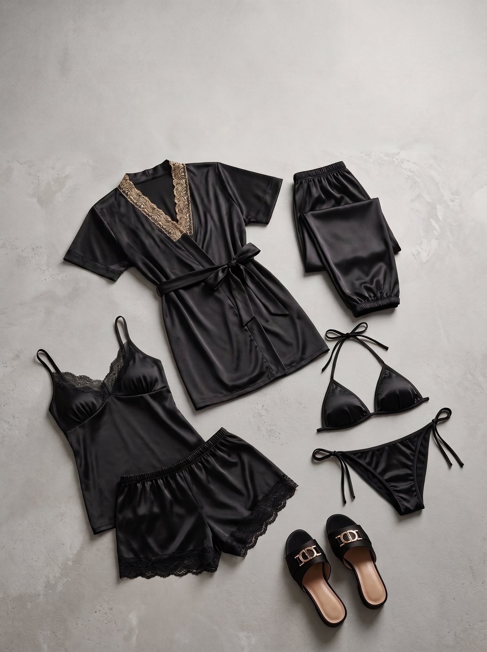 womens-7-piece-satin-nightwear-set
