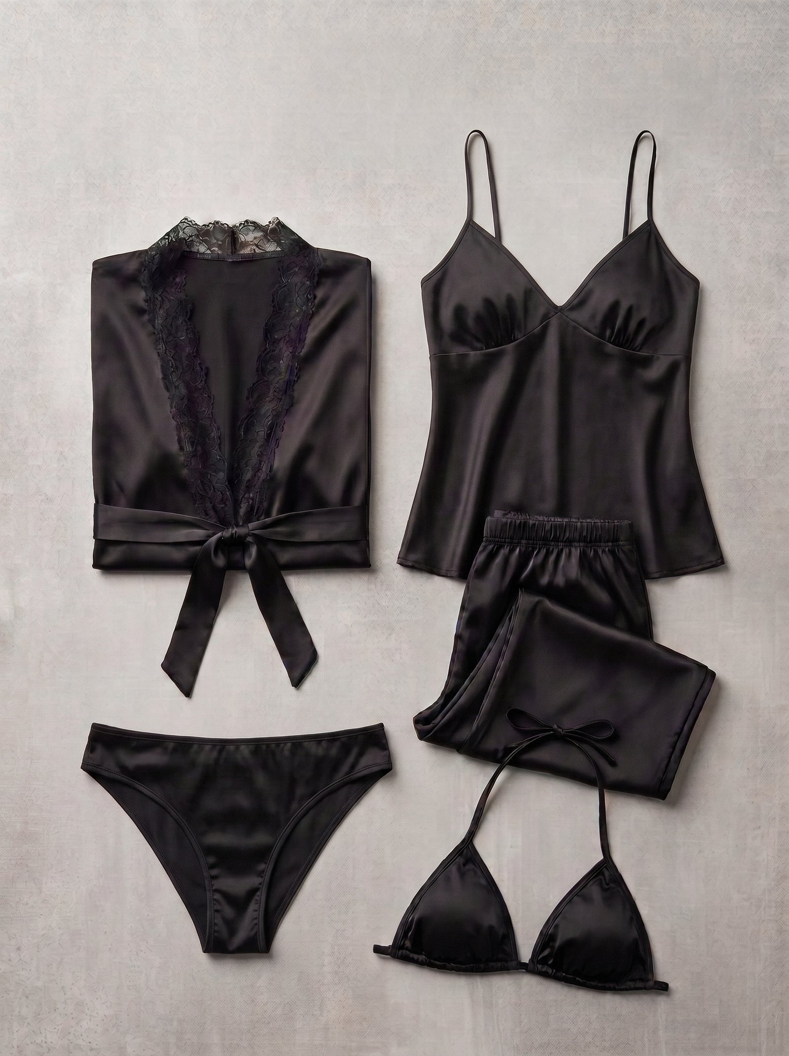 womens-5-piece-satin-nightwear-set
